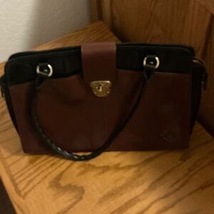 Patricia Nash Black and Brown Satchel